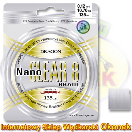 Dragon Plecionka Nano Clear 8 Braid (Toray)